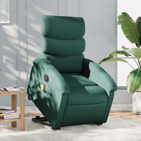 Sillón masaje eléctrico reclinable elevable tela verde oscuro en Sillones | Comprar online en Foru.es