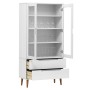 Mueble vitrina MOLDE madera maciza de pino blanco 90x35x175 cm de , Librerías y estanterías - Ref: Foro24-350544, Precio: 370...