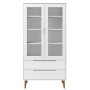 Mueble vitrina MOLDE madera maciza de pino blanco 90x35x175 cm de , Librerías y estanterías - Ref: Foro24-350544, Precio: 370...