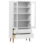 Mueble vitrina MOLDE madera maciza de pino blanco 90x35x175 cm de , Librerías y estanterías - Ref: Foro24-350544, Precio: 370...