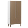 Mueble vitrina MOLDE madera maciza de pino blanco 90x35x175 cm de , Librerías y estanterías - Ref: Foro24-350544, Precio: 370...