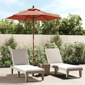 Sombrilla de jardín con poste de madera terracota 196x231 cm de , Sombrillas - Ref: Foro24-363164, Precio: 53,00 €, Descuento: %