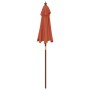 Sombrilla de jardín con poste de madera terracota 196x231 cm de , Sombrillas - Ref: Foro24-363164, Precio: 57,77 €, Descuento: %