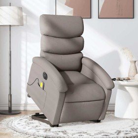 Sillón de masaje eléctrico reclinable elevable tela taupé en Sillones | Comprar online en Foru.es