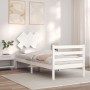 Estructura de cama con cabecero madera maciza blanco de , Camas y somieres - Ref: Foro24-3195252, Precio: 99,52 €, Descuento: %