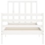 Estructura de cama con cabecero madera maciza blanco de , Camas y somieres - Ref: Foro24-3193757, Precio: 102,33 €, Descuento: %