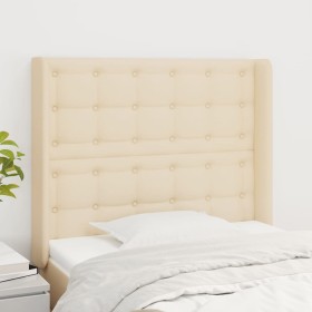 Cabecero con orejas de tela color crema 103x16x118/128 cm de , Cabeceros y pies de cama - Ref: Foro24-3120009, Precio: 71,04 ...