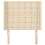 Cabecero con orejas de tela color crema 103x16x118/128 cm de , Cabeceros y pies de cama - Ref: Foro24-3120009, Precio: 71,04 ...