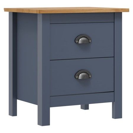 Mesita de noche Hill madera maciza de pino gris 46x35x49,5 cm de vidaXL, Mesitas de noche - Ref: Foro24-288905, Precio: 67,19...