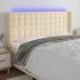 Kopfteil aus cremefarbenem Stoff mit LED 203x16x118/128 cm von , Kopf- und Fußteile - Ref: Foro24-3124509, Preis: 147,55 €, R...