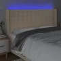Kopfteil aus cremefarbenem Stoff mit LED 203x16x118/128 cm von , Kopf- und Fußteile - Ref: Foro24-3124509, Preis: 147,55 €, R...