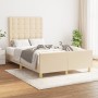 Estructura de cama con cabecero de tela color crema 120x200 cm de , Camas y somieres - Ref: Foro24-3125370, Precio: 165,43 €,...