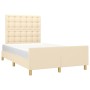 Estructura de cama con cabecero de tela color crema 120x200 cm de , Camas y somieres - Ref: Foro24-3125370, Precio: 165,43 €,...