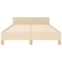 Estructura de cama con cabecero de tela color crema 120x200 cm de , Camas y somieres - Ref: Foro24-3125370, Precio: 165,43 €,...