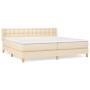 Cama box spring con colchón tela color crema 200x200 cm de , Camas y somieres - Ref: Foro24-3130622, Precio: 541,06 €, Descue...