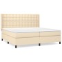 Cama box spring con colchón tela color crema 200x200 cm de , Camas y somieres - Ref: Foro24-3131782, Precio: 611,53 €, Descue...