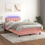 Box spring bed with mattress and LED pink velvet 120x200 cm by , Beds and slatted bases - Ref: Foro24-3134638, Price: 374,93 ...