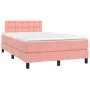 Box spring bed with mattress and LED pink velvet 120x200 cm by , Beds and slatted bases - Ref: Foro24-3134638, Price: 374,93 ...