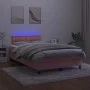 Box spring bed with mattress and LED pink velvet 120x200 cm by , Beds and slatted bases - Ref: Foro24-3134638, Price: 374,93 ...