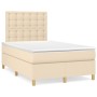 Cama box spring con colchón tela color crema 120x200 cm de , Camas y somieres - Ref: Foro24-3142646, Precio: 422,63 €, Descue...