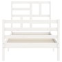 Estructura de cama con cabecero madera maciza blanco de , Camas y somieres - Ref: Foro24-3194862, Precio: 97,45 €, Descuento: %