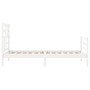 Estructura de cama con cabecero madera maciza blanco de , Camas y somieres - Ref: Foro24-3194862, Precio: 97,45 €, Descuento: %