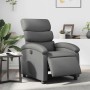 Sillón reclinable eléctrico de cuero sintético gris en Sillones | Comprar online en Foru.es