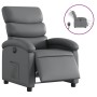 Sillón reclinable eléctrico de cuero sintético gris en Sillones | Comprar online en Foru.es