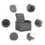 Sillón reclinable eléctrico de cuero sintético gris en Sillones | Comprar online en Foru.es