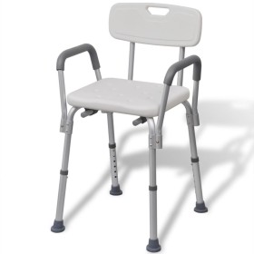 Silla de ducha de aluminio blanco de vidaXL, Asientos y bancos para duchas - Ref: Foro24-110129, Precio: 109,19 €, Descuento: %
