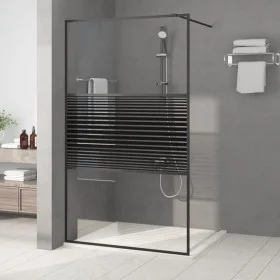 Shower screen made of transparent black ESG glass 115x195 cm by , Shower walls and screens - Ref: Foro24-152148, Price: 185,1...