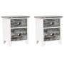 Mesitas de noche con cajones 2 unidades gris y blanco de vidaXL, Mesitas de noche - Ref: Foro24-242041, Precio: 72,03 €, Desc...