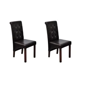 Sillas de comedor 2 unidades cuero sintético marrón de , Sillas de comedor - Ref: Foro24-60622, Precio: 190,30 €, Descuento: %