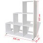 Estantería librería en forma de escalera 107 cm blanca de vidaXL, Librerías y estanterías - Ref: Foro24-242552, Precio: 90,11...