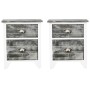 Mesitas de noche con cajones 2 unidades gris y blanco de vidaXL, Mesitas de noche - Ref: Foro24-242041, Precio: 72,03 €, Desc...