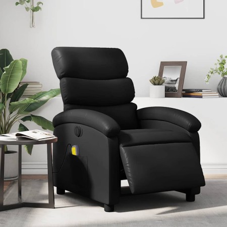 Sillón de masaje reclinable eléctrico cuero sintético negro en Sillones | Comprar online en Foru.es