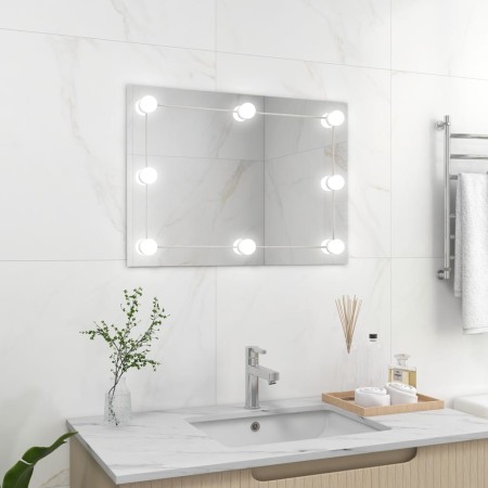 Espejo de pared sin marco con luces LED rectangular de vidrio de , Espejos - Ref: Foro24-3078643, Precio: 46,89 €, Descuento: %