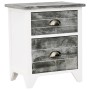 Mesitas de noche con cajones 2 unidades gris y blanco de vidaXL, Mesitas de noche - Ref: Foro24-242041, Precio: 72,03 €, Desc...