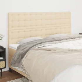 Cabeceros 4 unidades de tela color crema 100x5x78/88 cm de , Cabeceros y pies de cama - Ref: Foro24-3116793, Precio: 140,21 €...