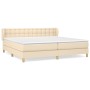 Cama box spring con colchón tela color crema 200x200 cm de , Camas y somieres - Ref: Foro24-3127154, Precio: 554,00 €, Descue...