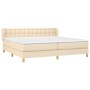 Cama box spring con colchón tela color crema 200x200 cm de , Camas y somieres - Ref: Foro24-3127154, Precio: 554,00 €, Descue...