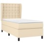 Cama box spring con colchón tela color crema 100x200 cm de , Camas y somieres - Ref: Foro24-3128266, Precio: 342,43 €, Descue...