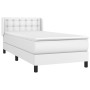 Cama box spring con colchón cuero sintético blanco 100x200 cm de , Camas y somieres - Ref: Foro24-3130764, Precio: 332,22 €, ...