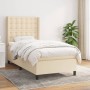 Cama box spring con colchón tela color crema 100x200 cm de , Camas y somieres - Ref: Foro24-3131734, Precio: 337,35 €, Descue...