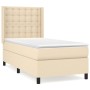 Cama box spring con colchón tela color crema 100x200 cm de , Camas y somieres - Ref: Foro24-3131734, Precio: 337,35 €, Descue...