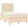 Cama box spring con colchón y LED tela crema 120x200 cm de , Camas y somieres - Ref: Foro24-3135746, Precio: 428,47 €, Descue...