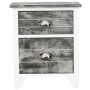 Mesitas de noche con cajones 2 unidades gris y blanco de vidaXL, Mesitas de noche - Ref: Foro24-242041, Precio: 72,03 €, Desc...