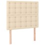 Cama box spring con colchón y LED tela crema 120x200 cm de , Camas y somieres - Ref: Foro24-3135746, Precio: 428,47 €, Descue...