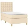Box spring bed mattress and LED lights cream fabric 100x200 cm by , Beds and slatted bases - Ref: Foro24-3135738, Price: 356,...