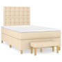 Cama box spring con colchón tela color crema 120x200 cm de , Camas y somieres - Ref: Foro24-3137466, Precio: 447,83 €, Descue...